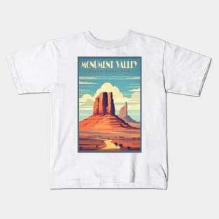 Monument Valley National Park Travel Poster Kids T-Shirt